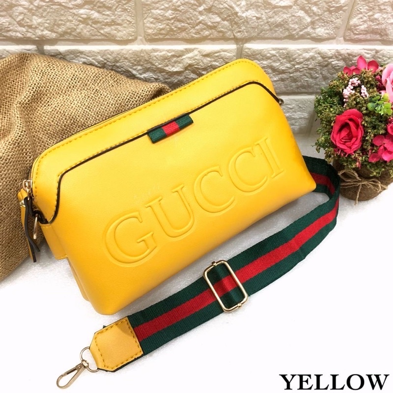 TAS SLEMPANG GHUCHI ELEGANO 2 RUANG WANITA EMBOSS SUPER MOBILE