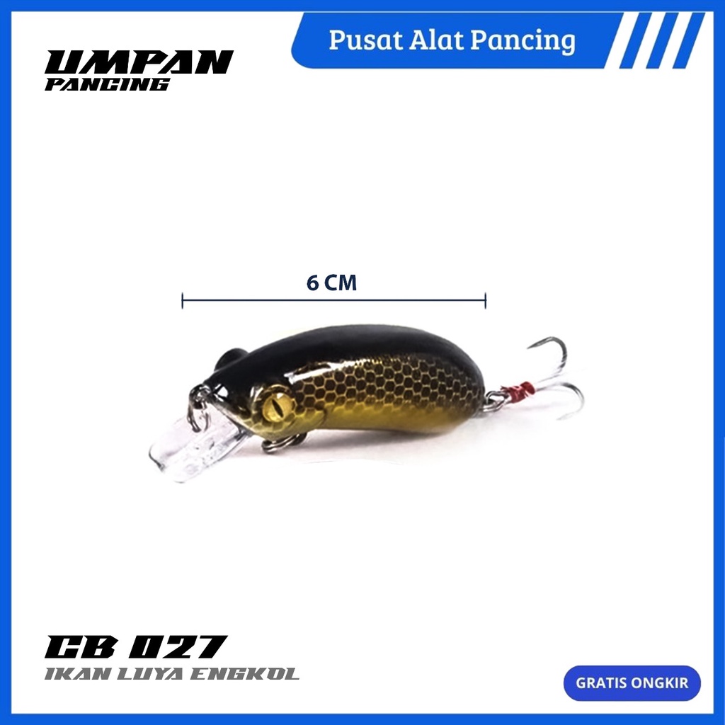 Umpan Pancing Ikan CB027 Umpan Pancing Luya Engkol 6Cm 10G Batu Tenggelam dengan Kait Bulu Umpan Keras Umpan Crank Simulasi Alat Putar Imitasi