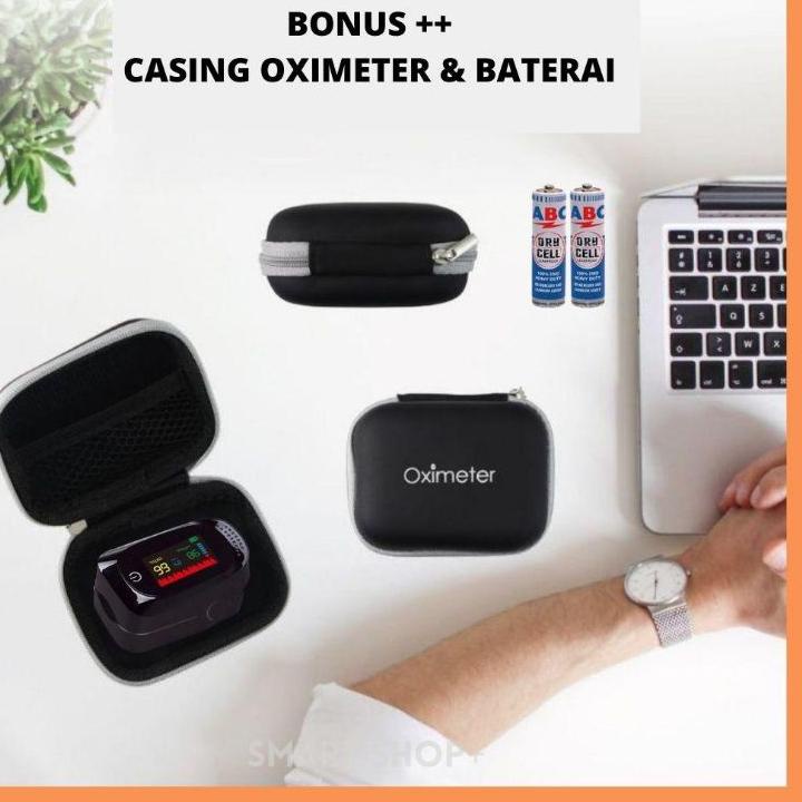 [SQ4]Oxymeter Pulse , Oximeter Fingertip A2 , Omron, Saturasi Oksigen, Bonus Oxymeter Case + Baterai