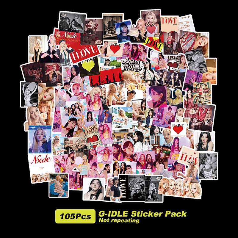 105pcs /set (G)I-DLE Sticker I LOVE Stiker Foto Diary Stiker Koper Dalam Stok New Arrival LY