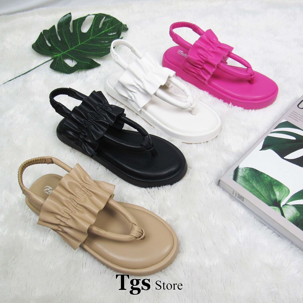 Sandal Slop Wanita Jepit Kerut Hitz Kekinian ZL-02