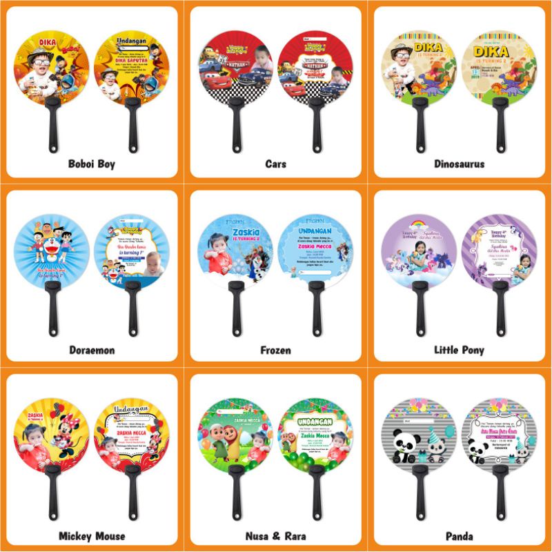 KIPAS TANGAN / HANDFAN CUSTOM LAMINASI - 2 SISI , UNTUK SOUVENIR, MEDIA PROMOSI DLL