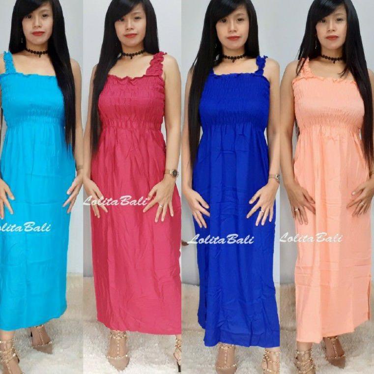 ➦ DASTER BALI DRESS KERUT PANJANG POLOS TERMURAH ➫