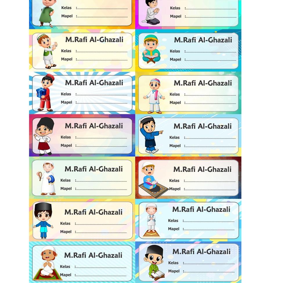 

[No](N67B)㊚| LABEL BUKU NON WATERPROOF ANAK SOLEH SOLEHA langsung kirim