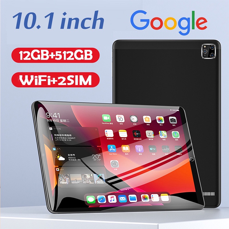 COD Tablet PC 12GB+512GB Tablet Android 8.1inch Layar Full Screen Layar Besar Wifi Dual SIM Tablet