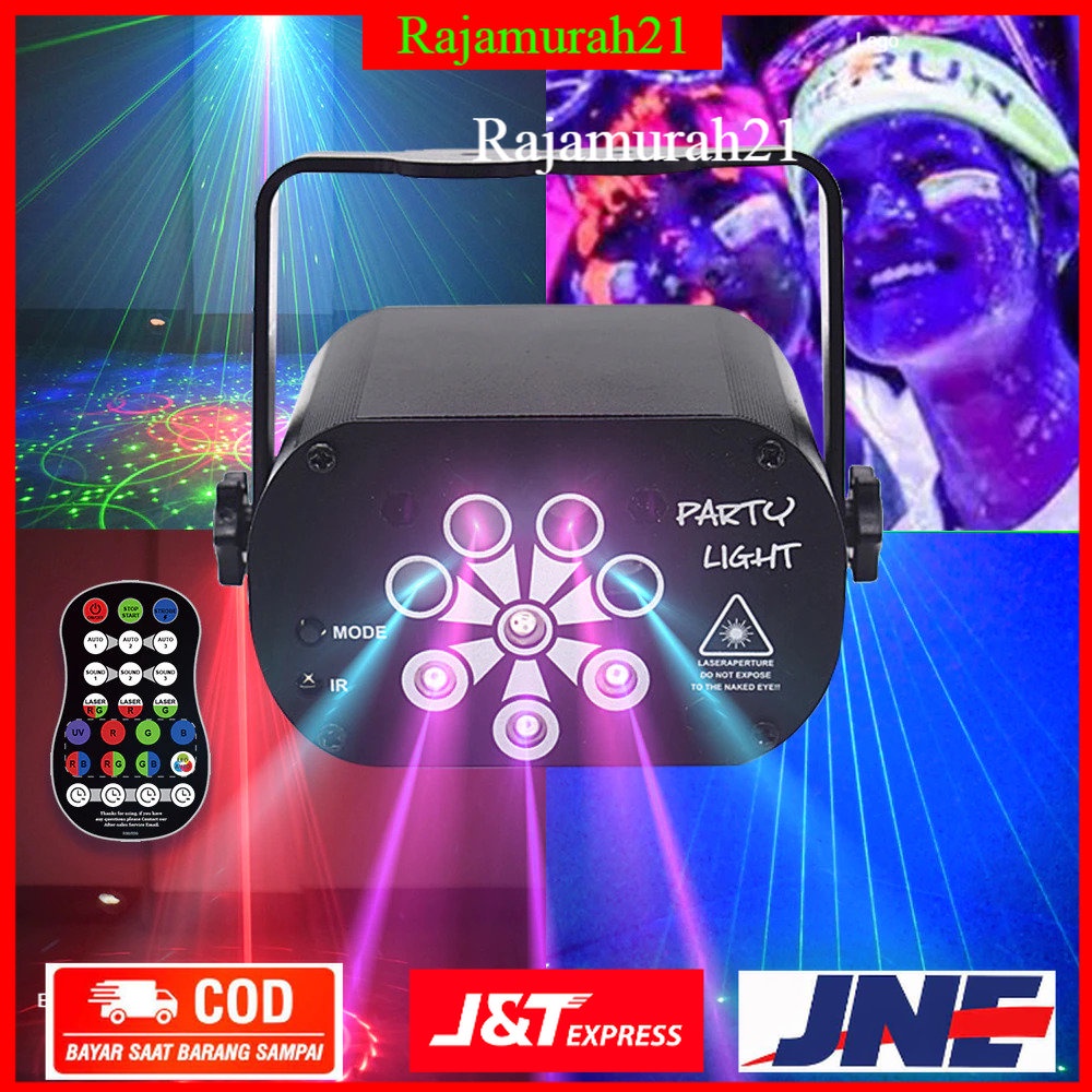 Youe Shone Proyektor Laser LED Lampu Disco DJ Party Lights 120 Patterns - M-RGB-62 - Black