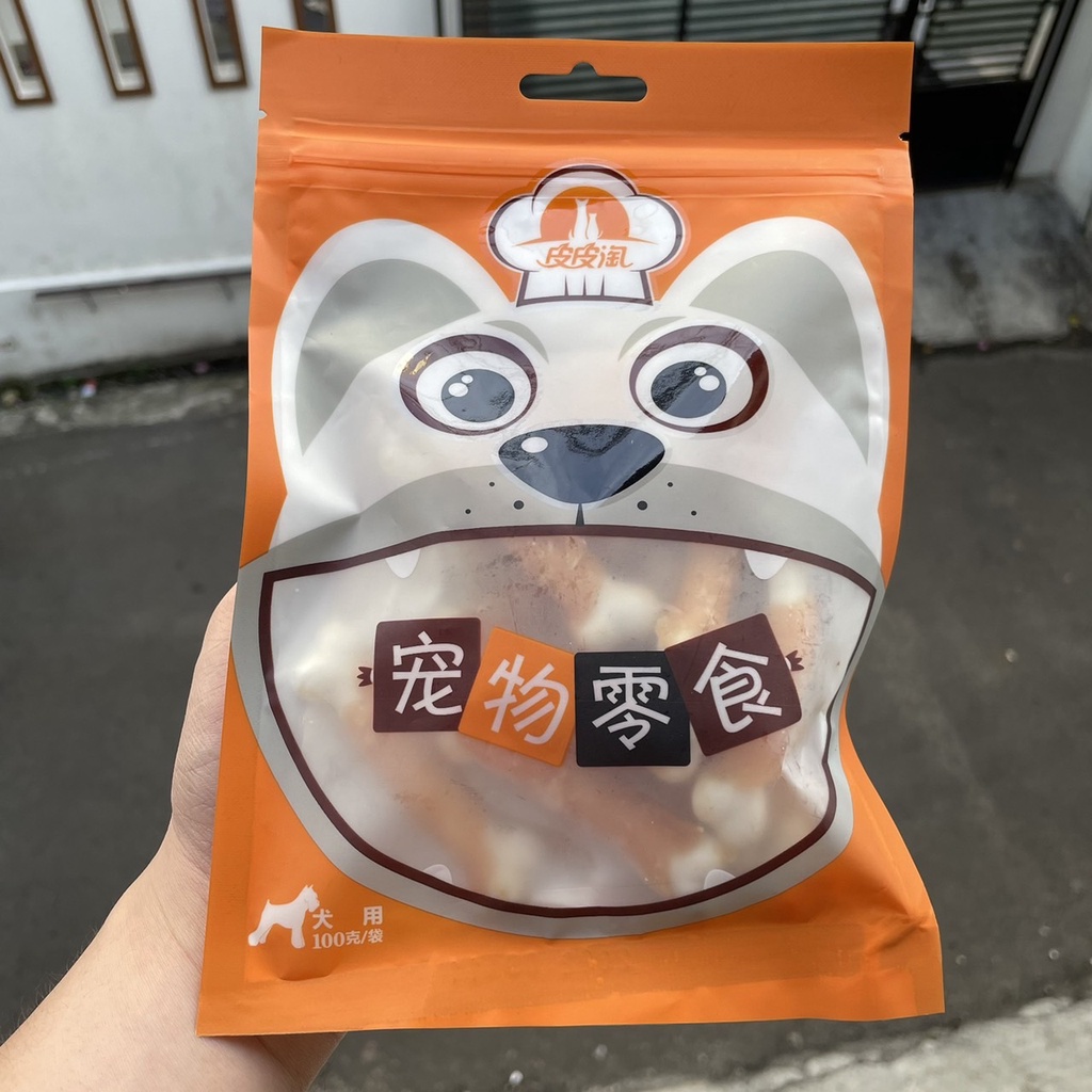 DONGWU MAKANAN RINGAN HEWAN ANJING AYAM 100g TULANG KALSIUM SUSU TREAT SNACK