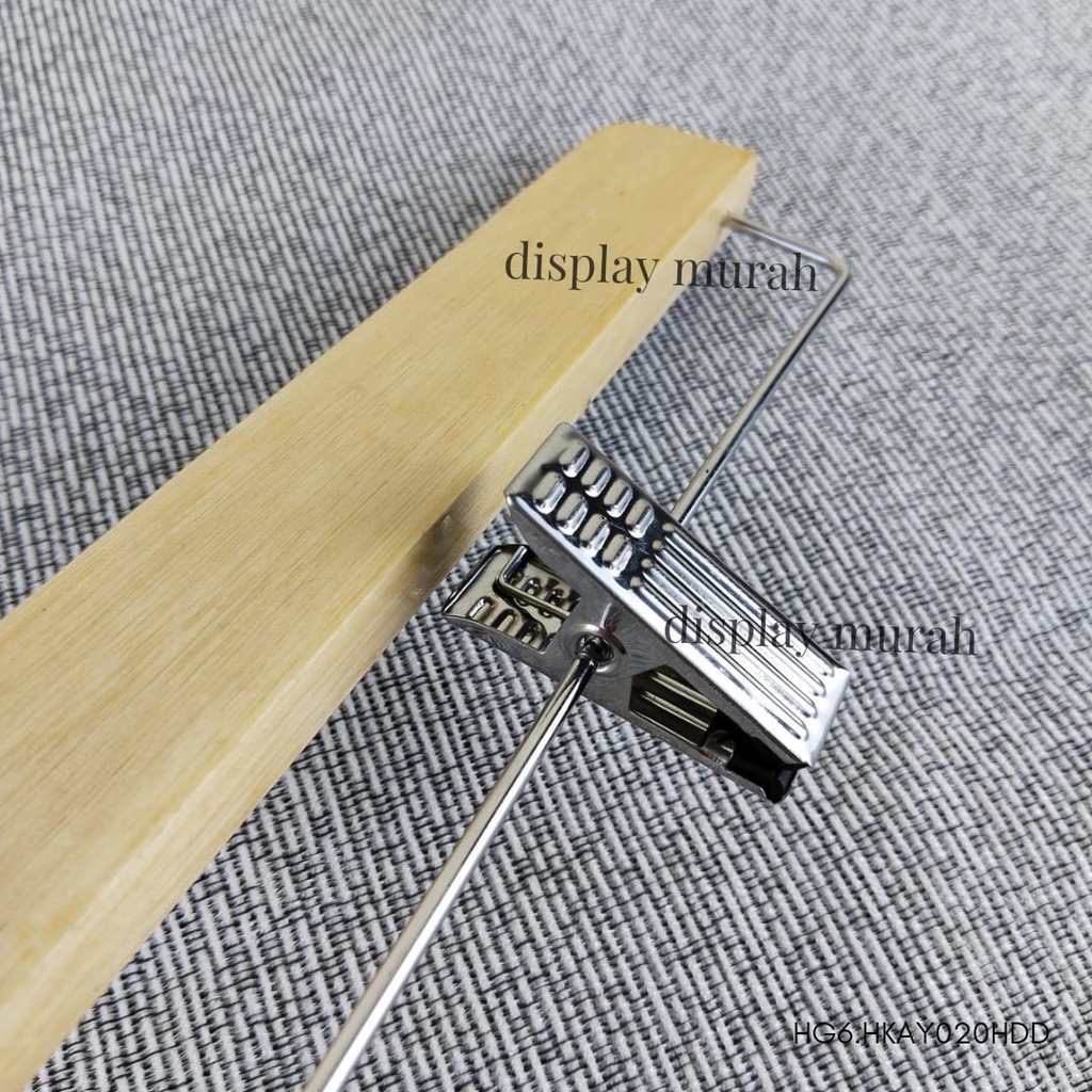 Hanger kayu natural cantelan silver Gantungan Baju Korea Hanger Kayu Jepit / Hanger Kayu Baju Hanger Distro -BH