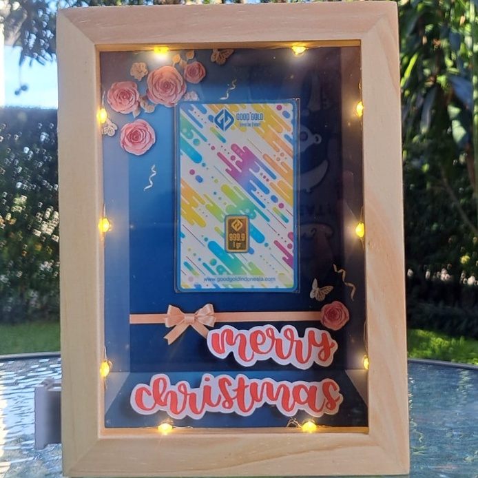 Frame LED 3D Logam Mulia/ Custom Frame/ Hampers/ Gift Box