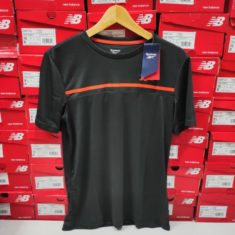 Kaos Reebok Sale Sports Station Men T-shirt Black and Blue Original