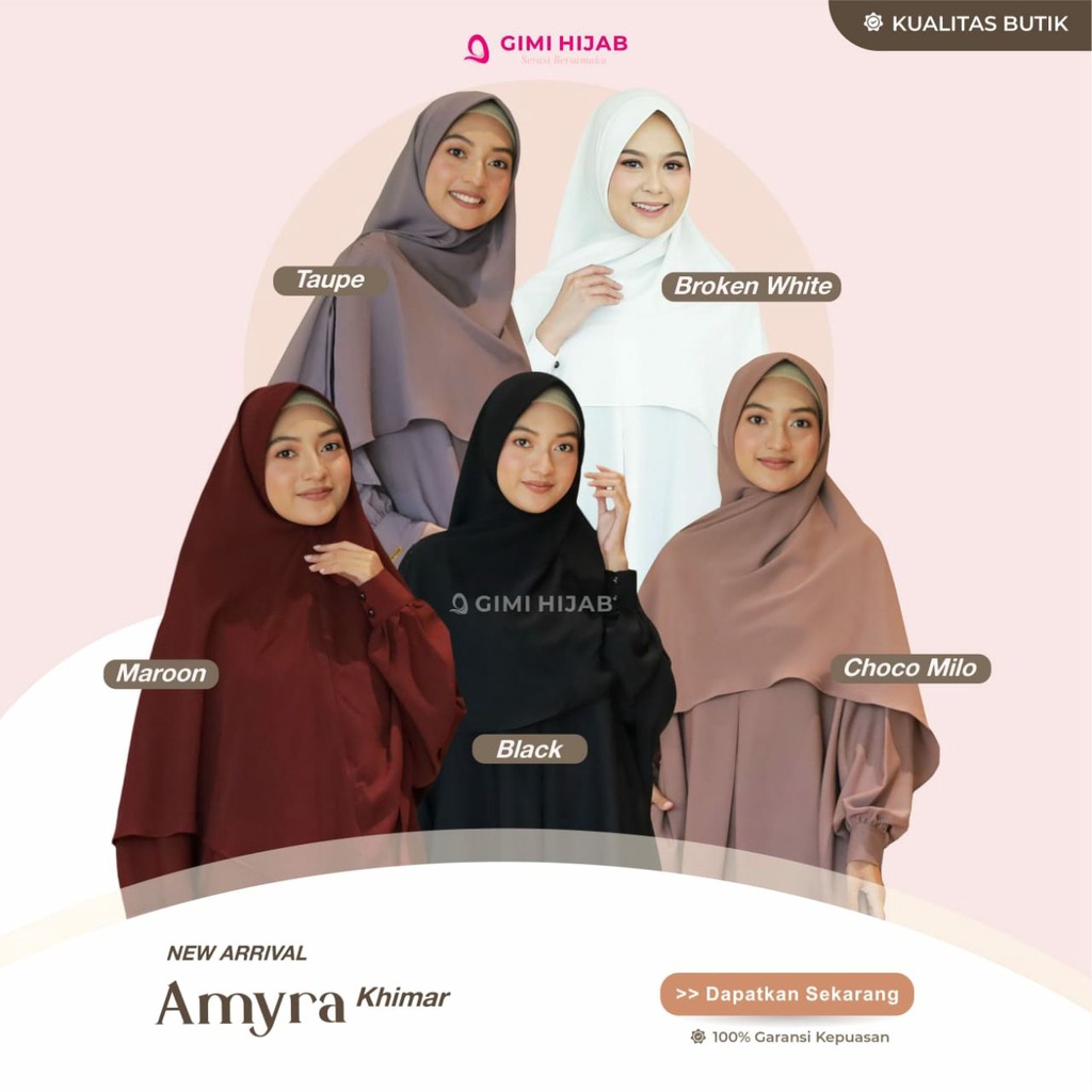 Amyra Khimar by GimiHijab/Hijab Khimar Jilbab Instan Kerudung Bergo Syari Jumbo