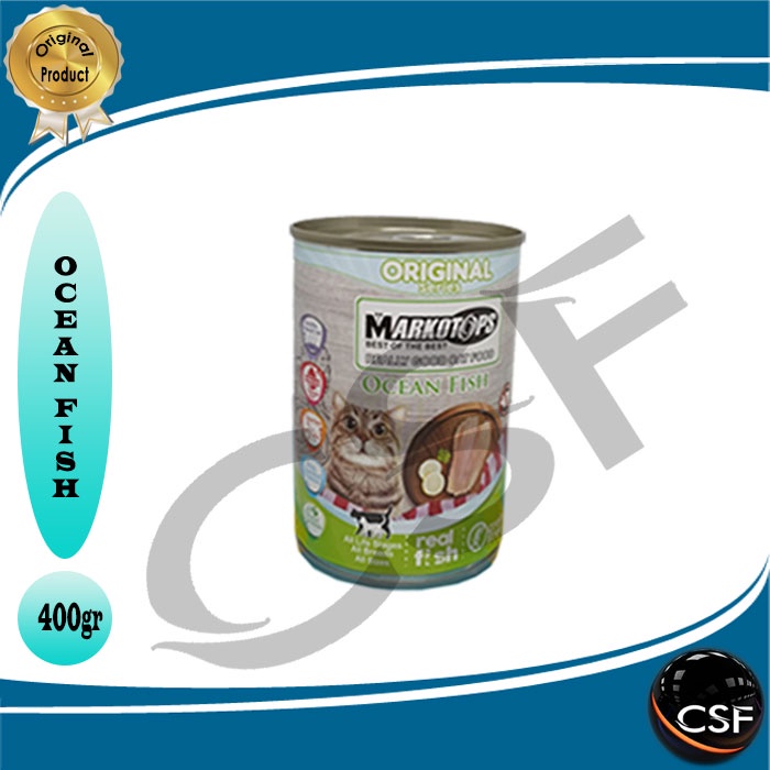 Markotops Kaleng 400gr Makanan Kucing with Goat Milk 1DUS ( GRAB GOSEND )