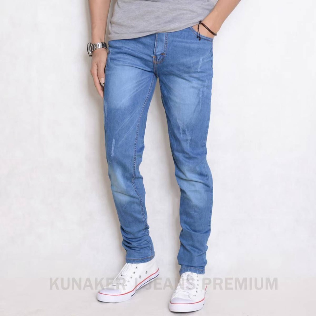 Celana Panjang Jeans Sobek Slimfit Celana Jeans Sobek Pria Ripped Robek Slimfit Pensil Skinny Stretch Sobek Distroy Terkini