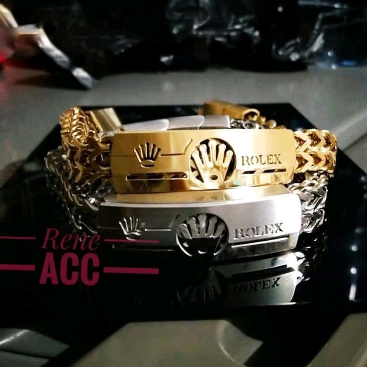 Gelang Rolex Titanium Pria Cowok Laki Laki