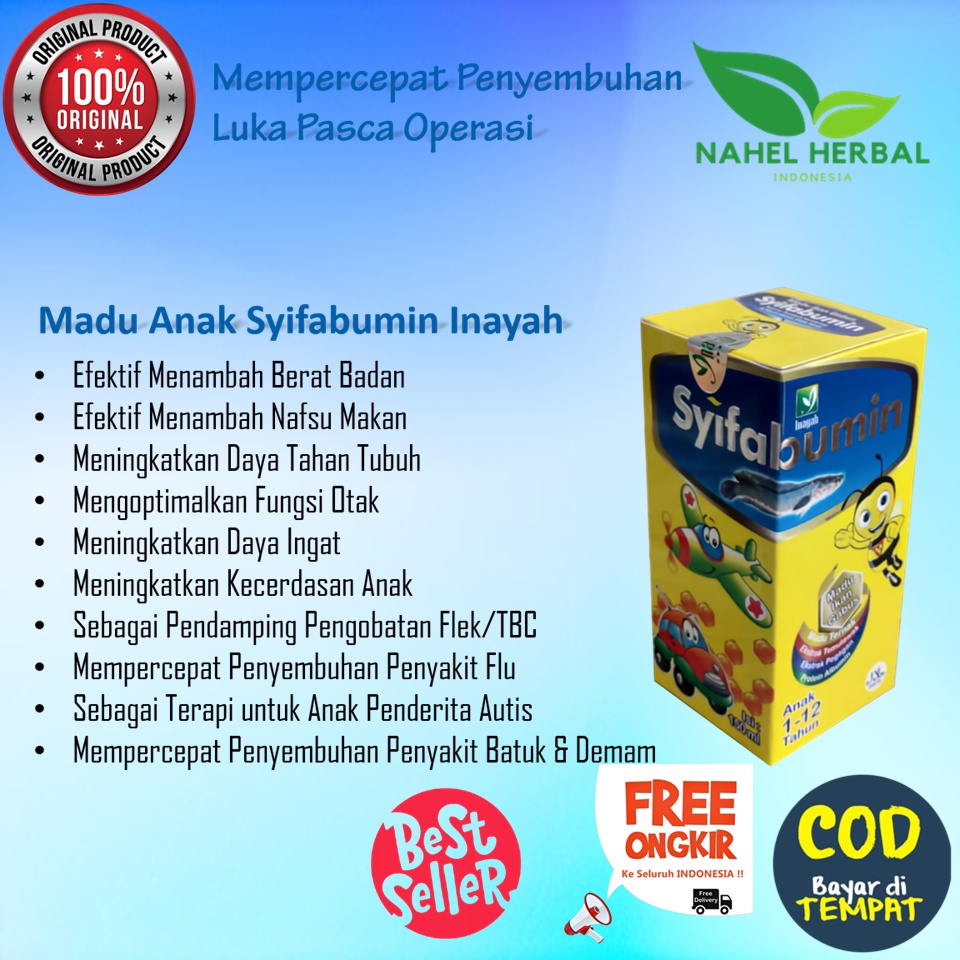 Cod Vitamin Penggemuk Badan Dewasa 100% Original Bpom - Suplemen Penambah Berat Anak Madu Anak Syifa