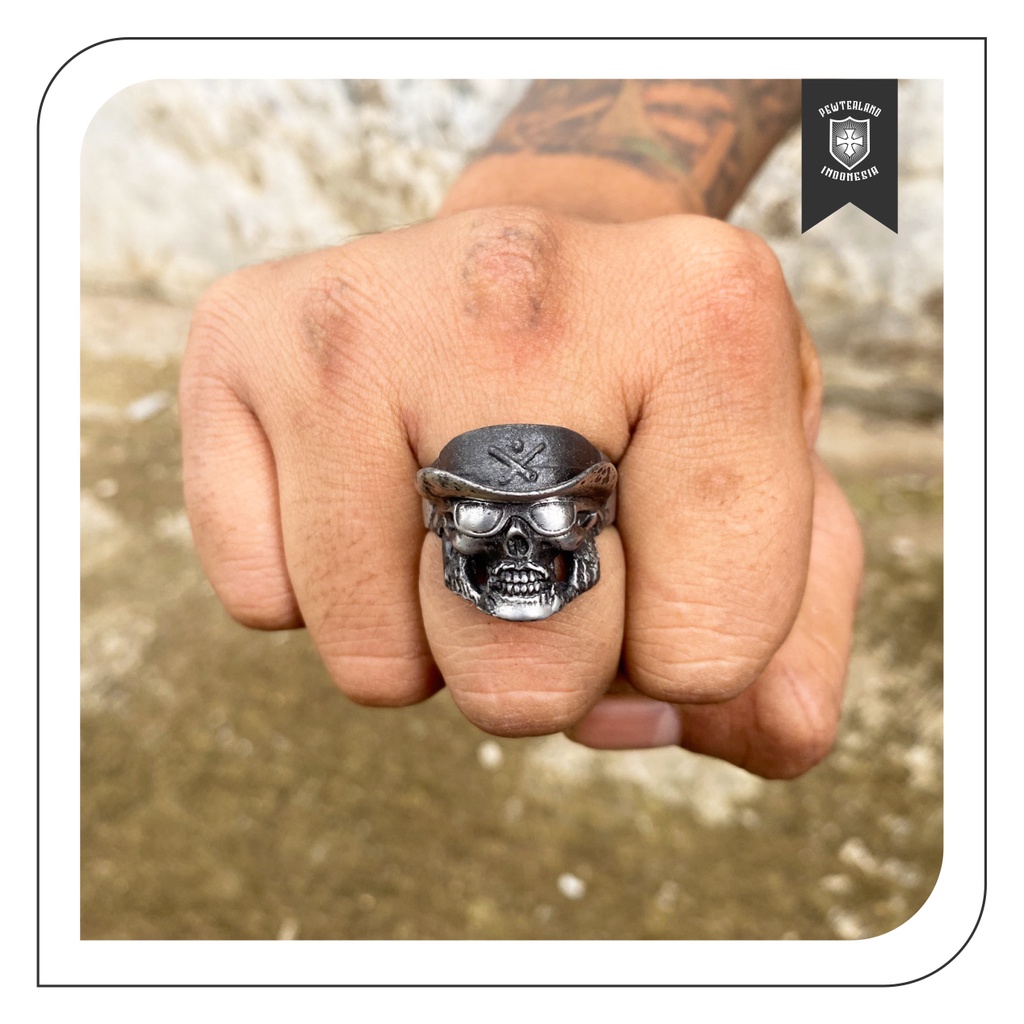 Jual Lemmy Ring Skull Cincin Tengkorak Pewterland Indonesia Shopee Indonesia