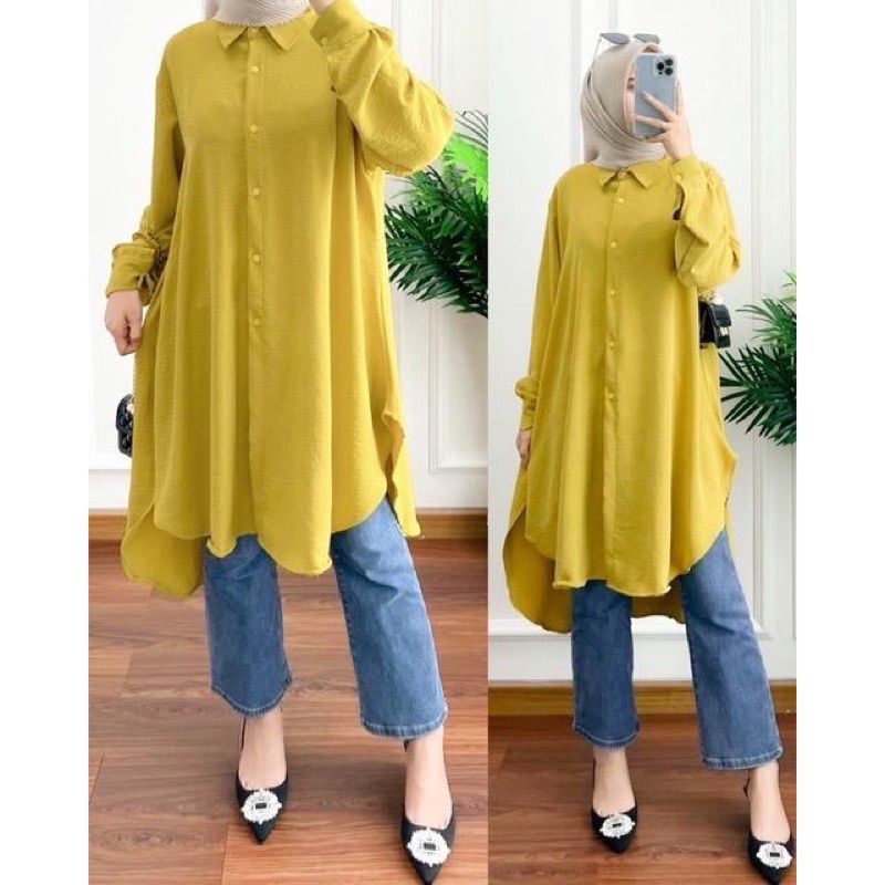 ORSA LONGTUNIK OVERSIZE CRINKLE AIRFLOW SELEBGRAM |TUNIK WANITA  SELEB [ PATTERN TUNIK