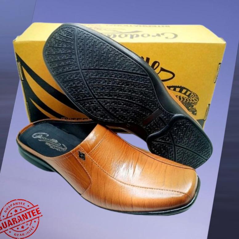 ニ Sandal Selop Kulit Pria Crocodile SL505 | Sandal Selop Kulit | Sandal Selop Pria Original | Sandal