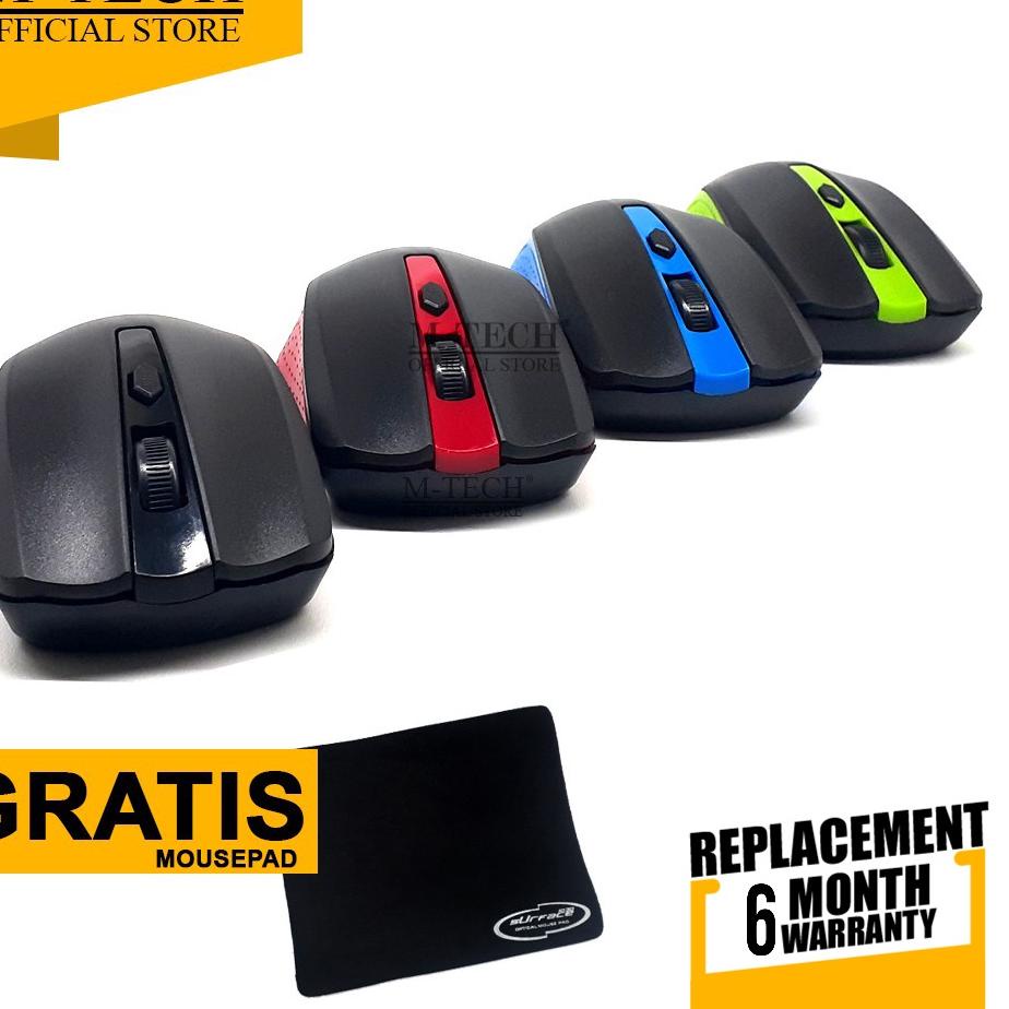 Garansi Terhemat M-tech Original Mouse Wireless 6005 Gratis Mousepad