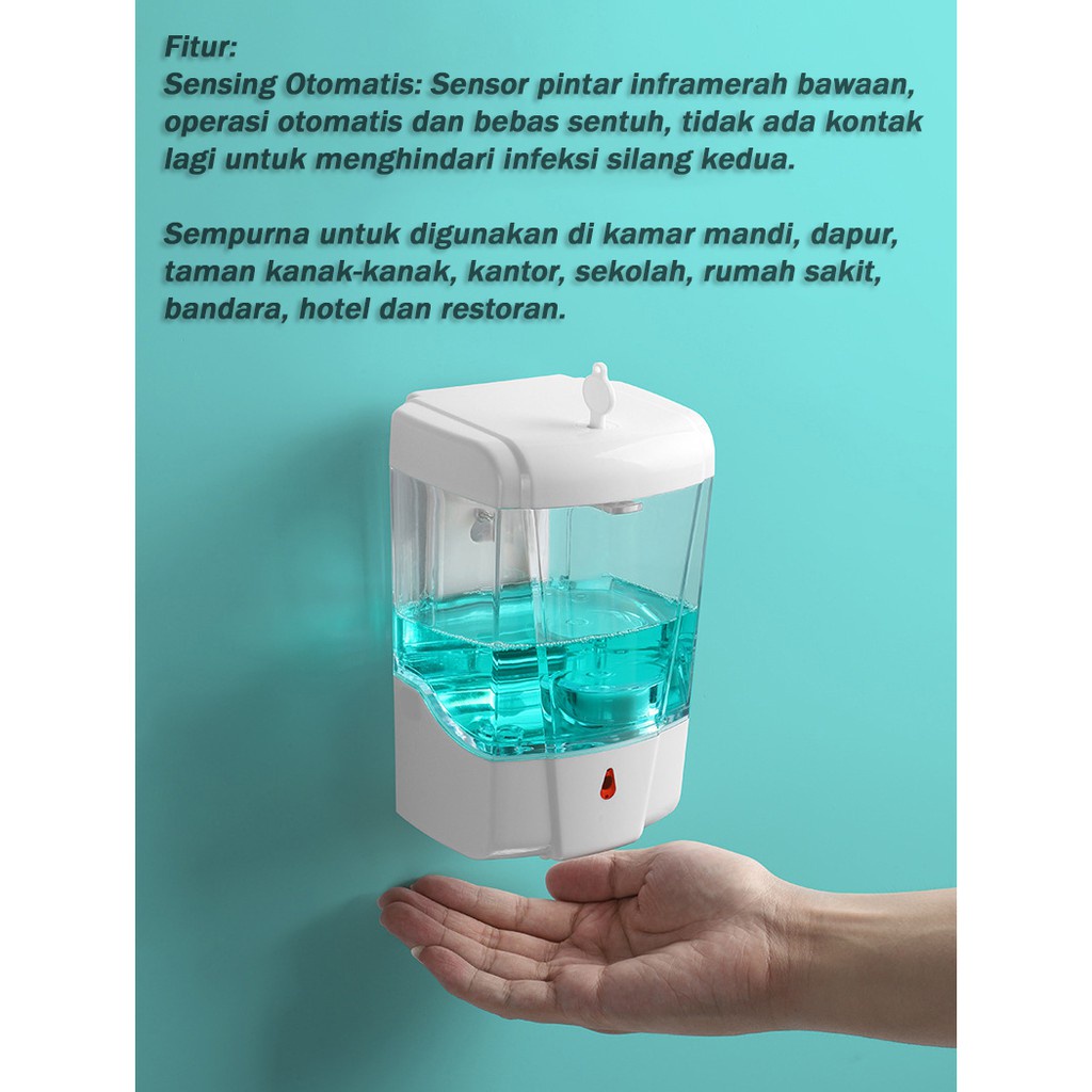 (SerbaSerbi)Wadah Tempat Sabun Cair Shampoo Handsanitizer 1000 Ml / Dispenser Otomatis Tempel Dinding Sensor Mudah &amp; Praktis Terlaris