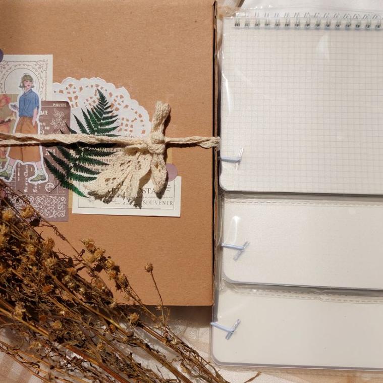 

[A-2Y ♥] FULL PACKAGE JOURNAL KIT SPECIAL EDITION W/ NOTEBOOK BRUSH PEN UNTUK BUJO JOURNALING DEKORASI SCRAPBOOK VINTAGE-pasti dikirim