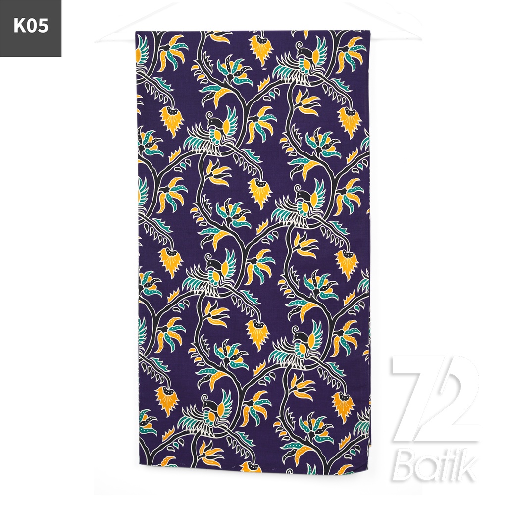 KAIN BATIK KATUN Premium Motif Burung Ekor Pendek Warna Merah 723043 Cap 72IL Jarik Jarit Samping Kebat Panjang Batik Katun Modern Premium Bahan Seragam Batik Pernikahan Kantor Keluarga Murah Kamen Jadi Batik Bali Lembaran