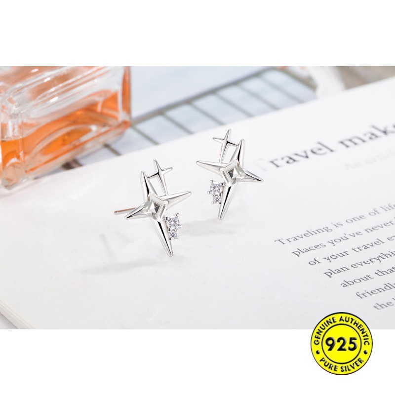 Anting Tusuk Motif Asterisme Salib Berlian Untuk Wanita U1418