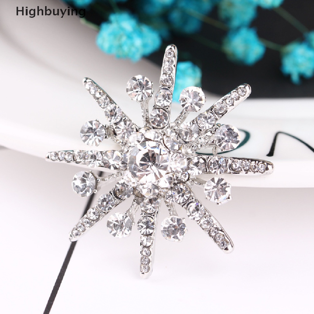 Hbid Vintage Berlian Imitasi Snowflake Bros Octagon Bintang Bertabur Bros Retro Lencana Jas Pakaian Bros Fashion Aksesori Pria Wanita Jas Kerah Pin Glory