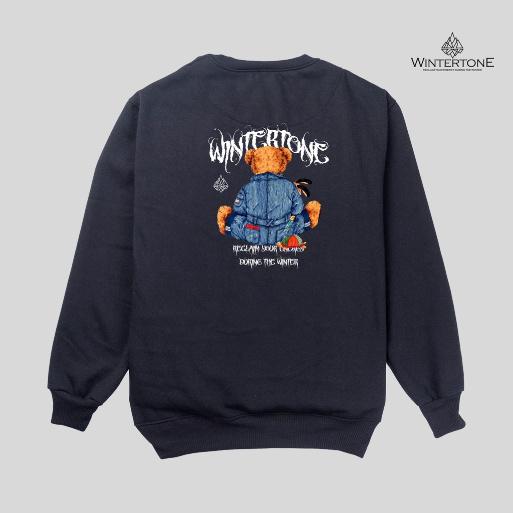 Sweater Crewneck Sweatshirt Oversize WINTERTONE Streetwear Series Hitam Pria Sweeter Crewnek Over Size Korea Laki Laki Cn WNTRN Distro Keren Cowok Bigsize Jumbo XXL
