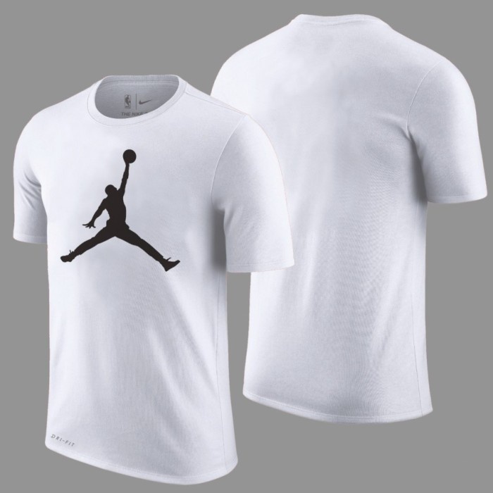 Bask Kaos Baju Tshirt Baju Basket Air Jordan Pria Wanita Combed 30S Putih