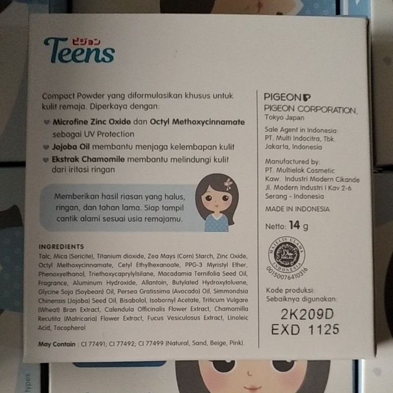Pigeon Teens Two Way Cake Full + UV Protection 14gr
