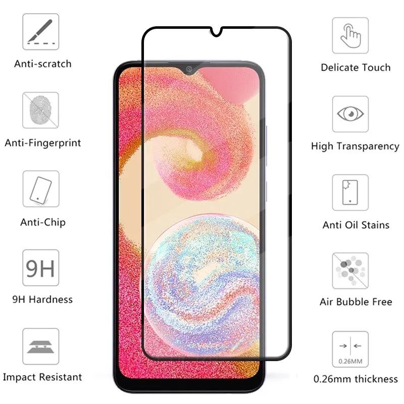ANTI GORES SAMSUNG GALAXY A04E SCREEN PROTECTOR 9H TEMPERED GLASS FULL COVER FILM LAYAR