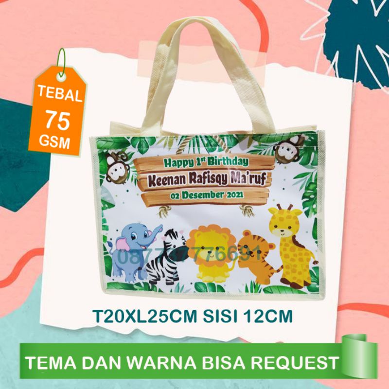 

Tas ulang tahun custom animal cute murah/goodie bag ulang tahun cute
