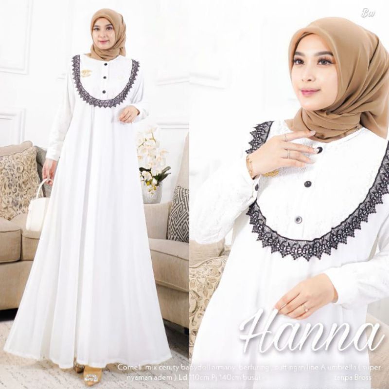 DRESS MUSLIM, Fashion Muslim, baju wanita, dress, gamis, Baju gamis, fashion wanita, Hanna Dress