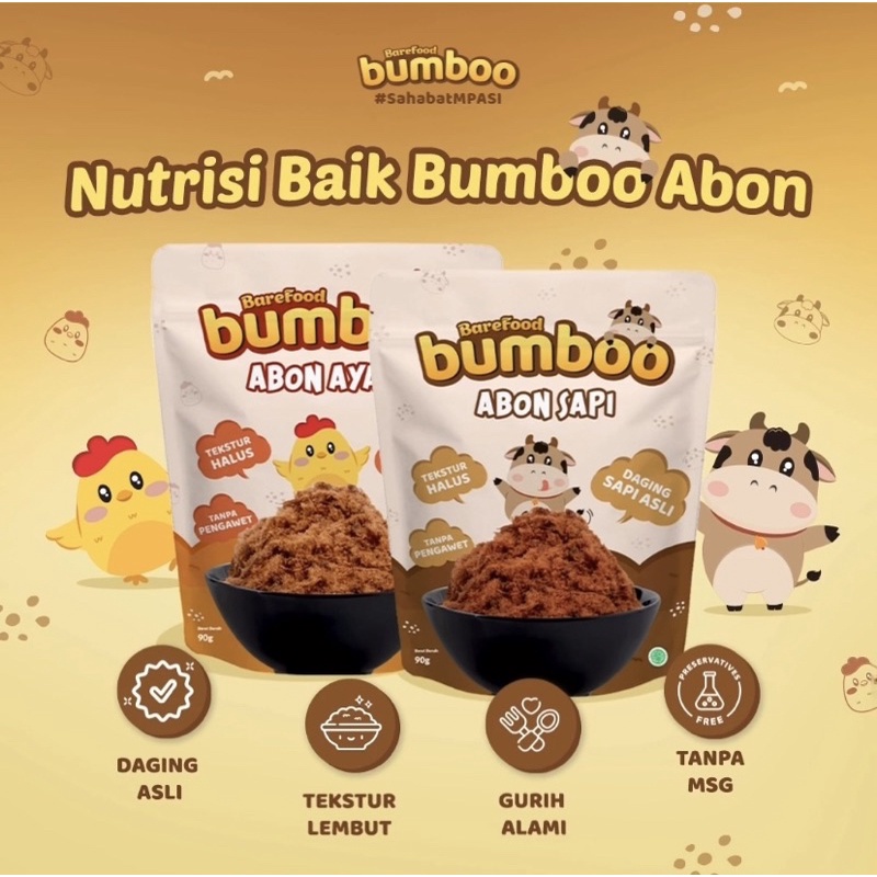 Abon Bumboo Abon Ayam Sapi Mpasi Bayi Anak 12m 1 tahun Camilan Lauk Makan Anak