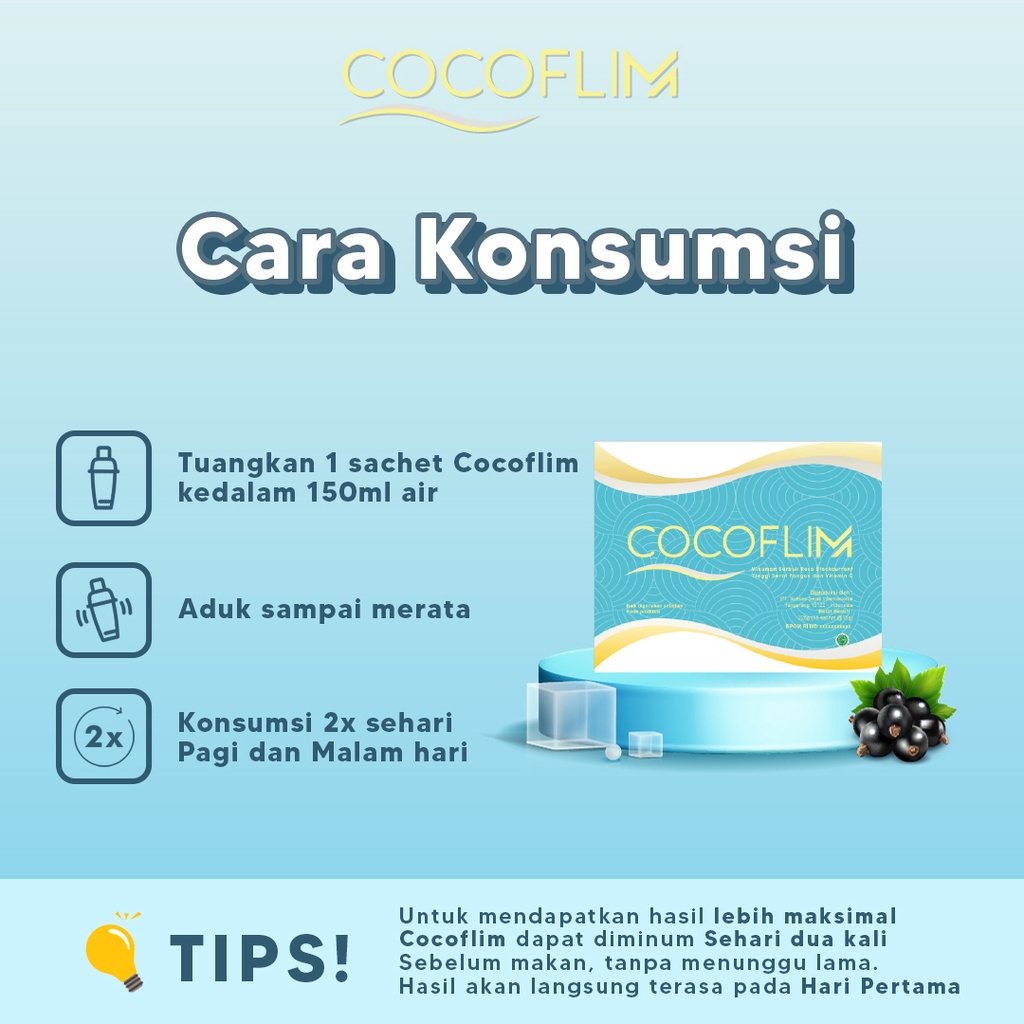 READY ! Cocoflim Fiber - 1 Pouch ( 7 sachet ) Suplemen Diet sehat. Paket Kurus / Minuman Diet 1 Minggu - BPOM