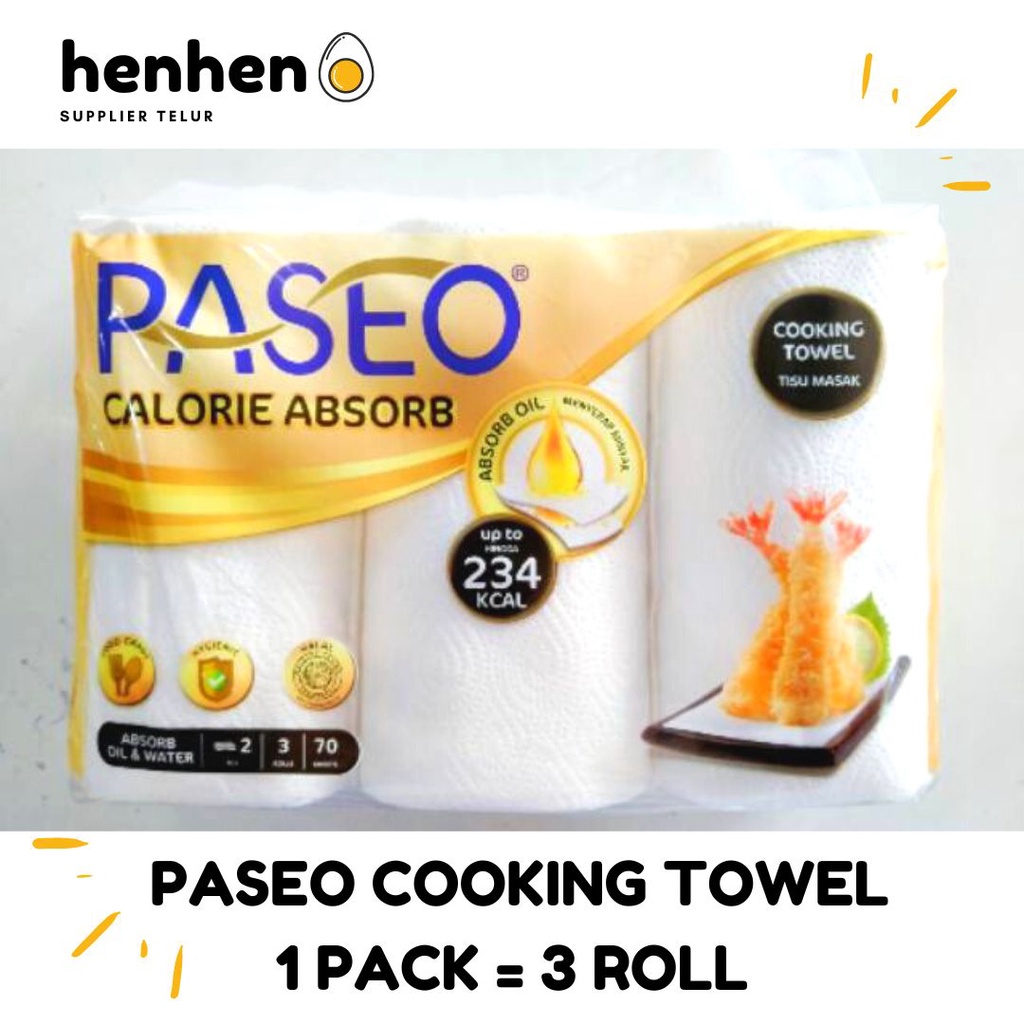 TISSUE PASEO KITCHEN TOWEL 1 PACK = 3 ROLL