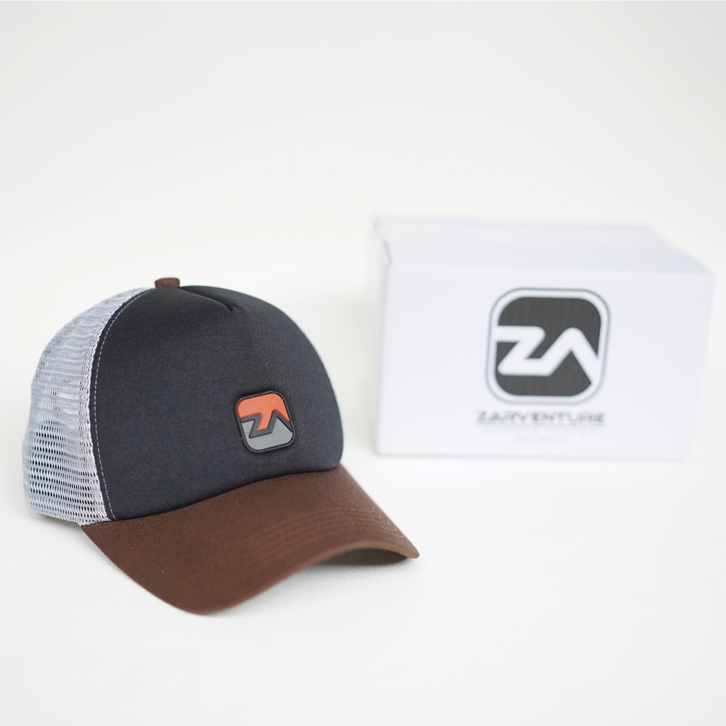 Zarventure krem coklat 88 Topi Trucker Jaring Busa