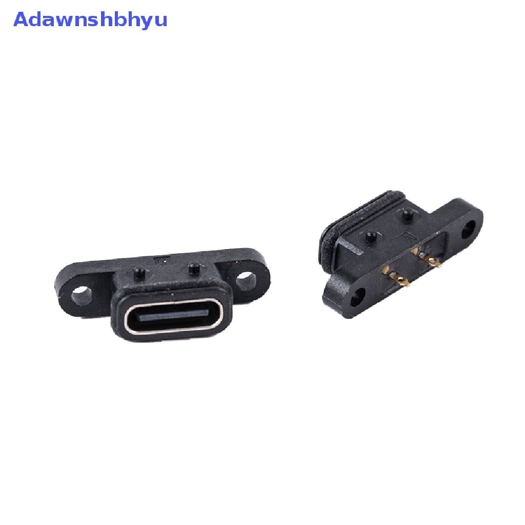 Adhyu 2xTYPE C 2Pin Konektor Antarmuka Charge Port Soket C USB Perempuan Tahan Air ID Baru