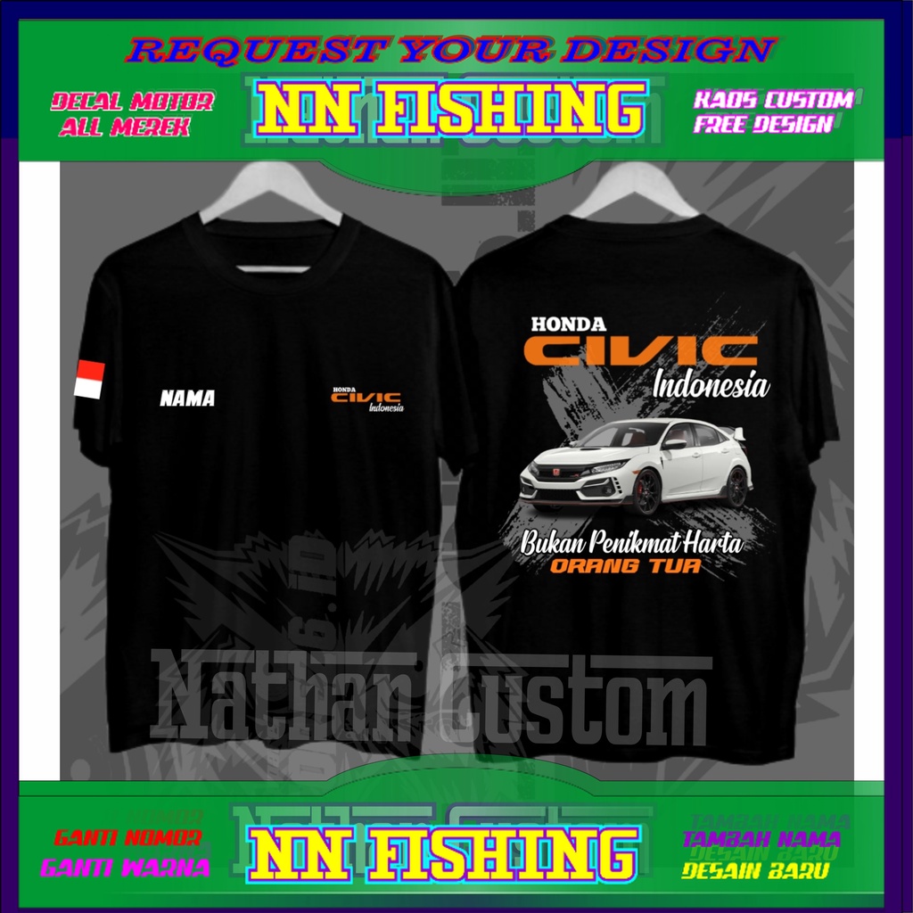 KAOS HONDA CIVIC INDONESIA ,TURBO,FD,GENIO,FD,ESTILO,LX,WONDER || KAOS KOMUNITAS HONDA CIVIC TERBARU