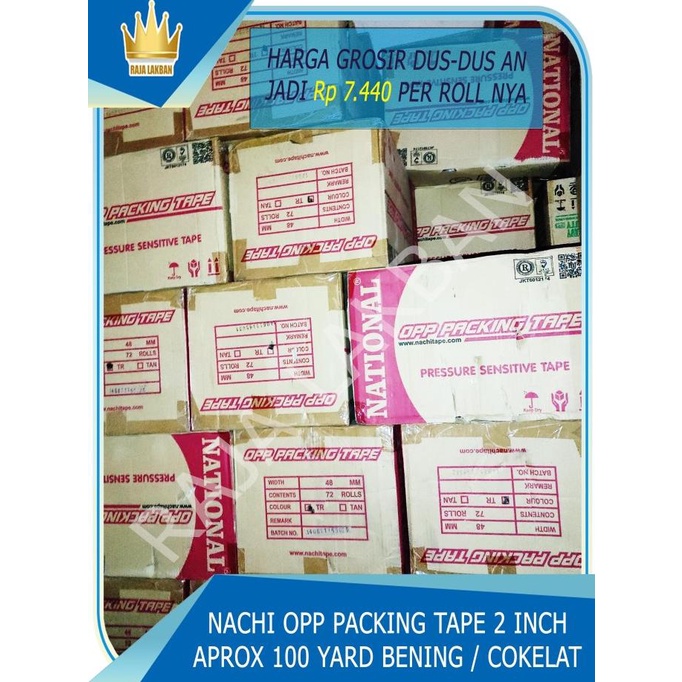 

Lakban NACHI OPP Nasional Tape 2" Online Packaging Tape (PER DUS)