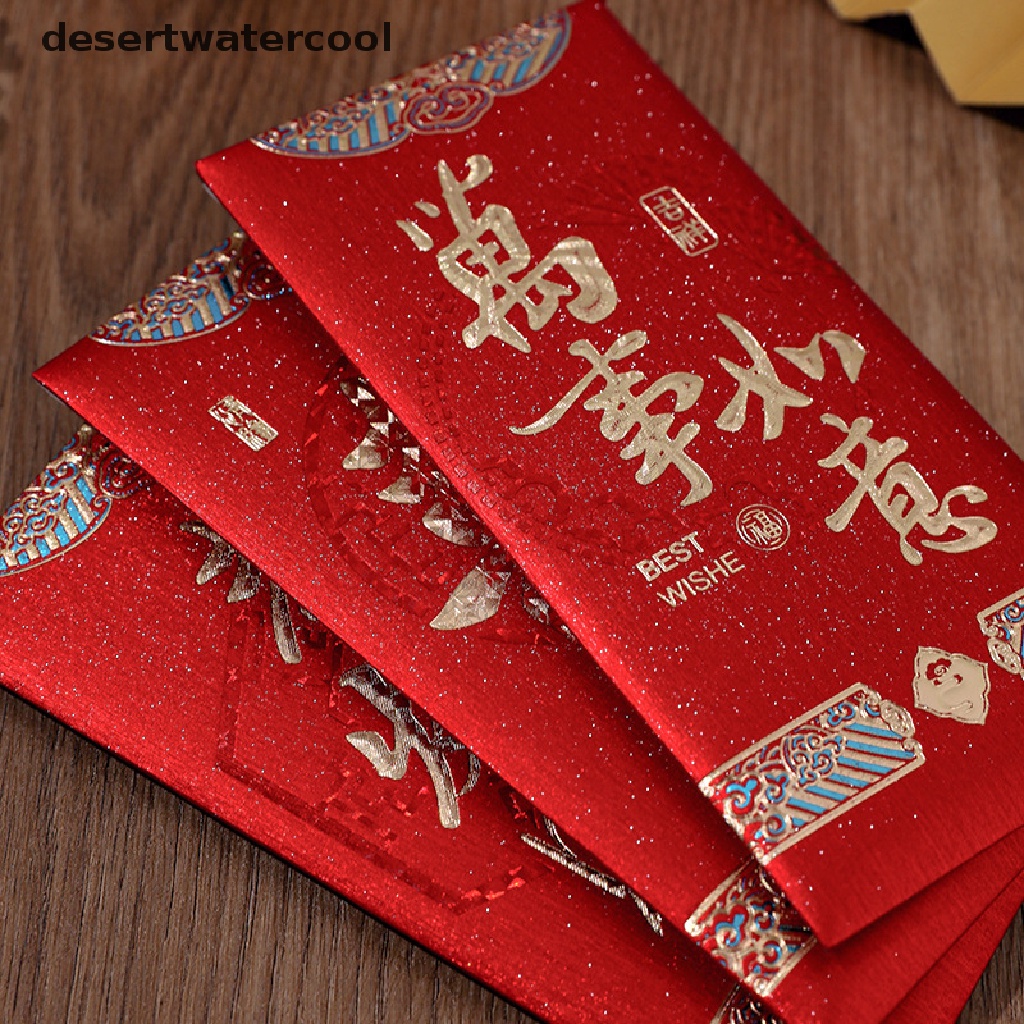 Deid 6pcs Imlek Chinese New Year Red Packet Rabbit Year Spring Festival Wedding Amplop Merah Imlek Uang Packing Bag Lucky Red Packets Bag Martijn