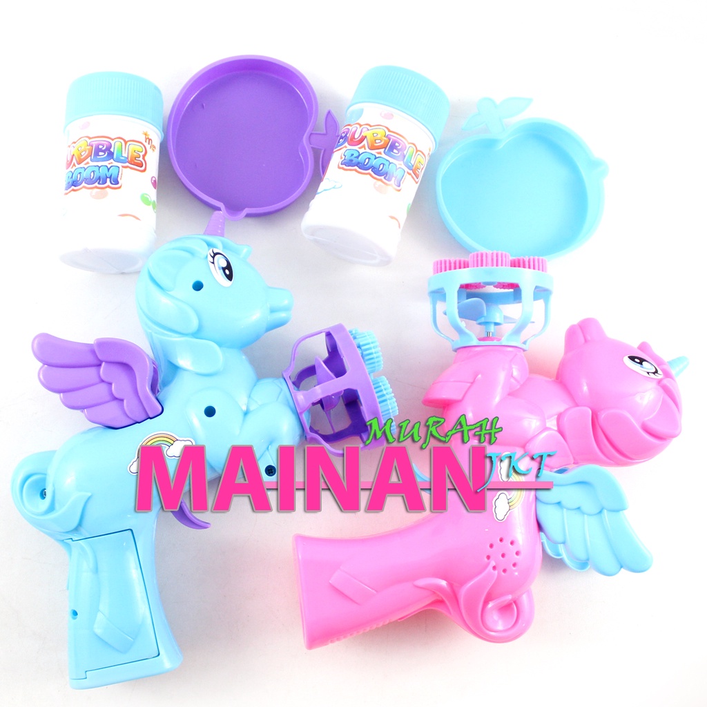 MAINANKEI MAINAN ANAK MURAH BUBBLE BOOM KUDA PONY MT296 MAINAN TEMBAKAN GELEMBUNG BENTUK KUDA LITTLE PONY