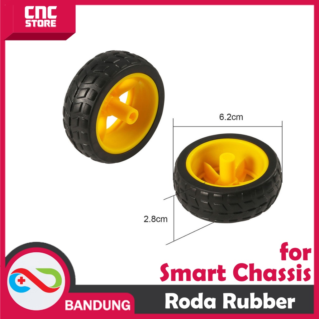 WHEEL RODA RUBBER FOR SMART ROBOT CAR 4WD 2WD