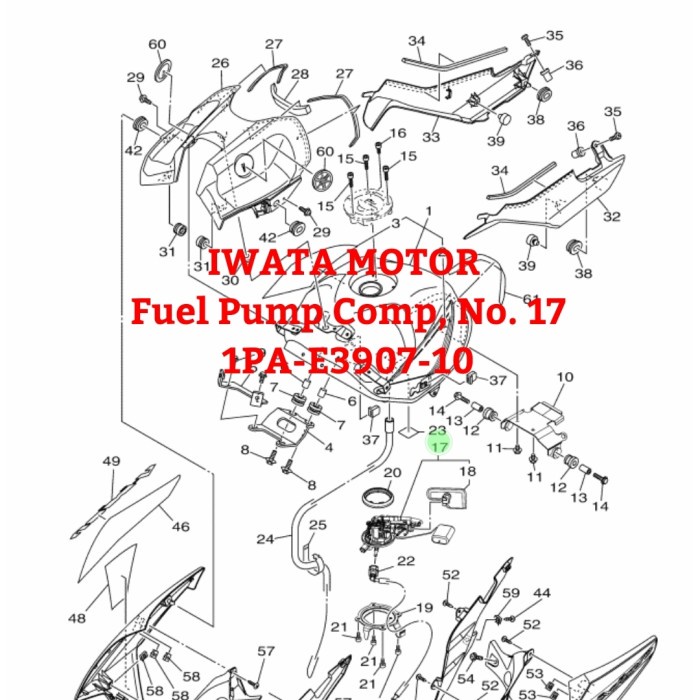 Fuel Pump P Pompa Bahan Bakar Yamaha Vixion 2013-2016 1Pa-E3907-10