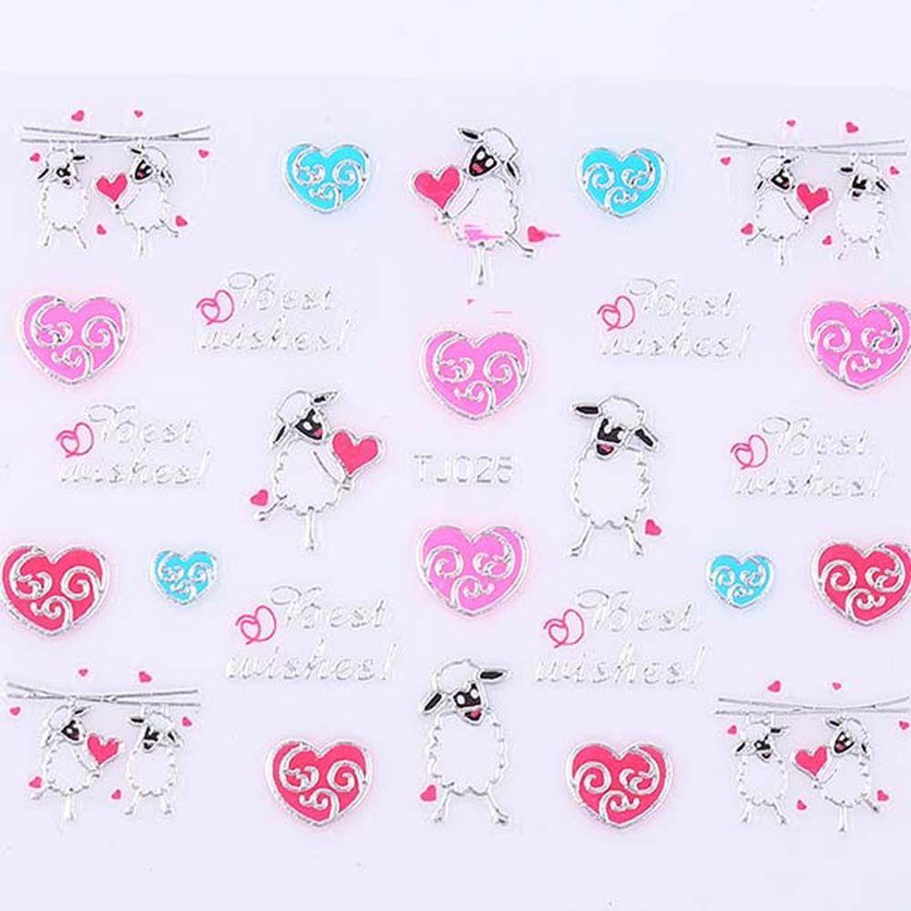 Mxbeauty Anak Stiker Kuku Anak-Anak Perekat Diri Manikur Aksesoris Bunga Bronzing Nail Stickers