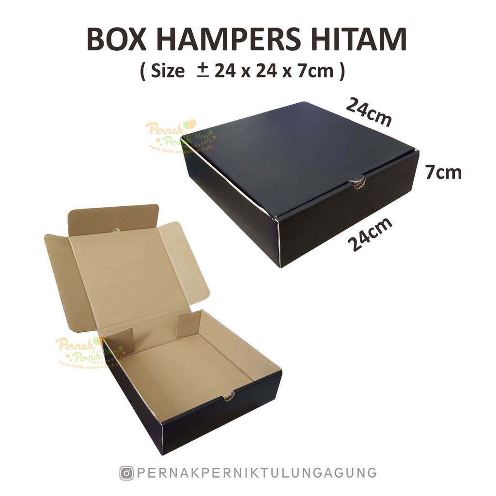 Box Hampers Aneka Motif - Warna Putih, Hitam, Merah, Biru, Pink, Tosca - Kotak Kado Hampers Souvenir