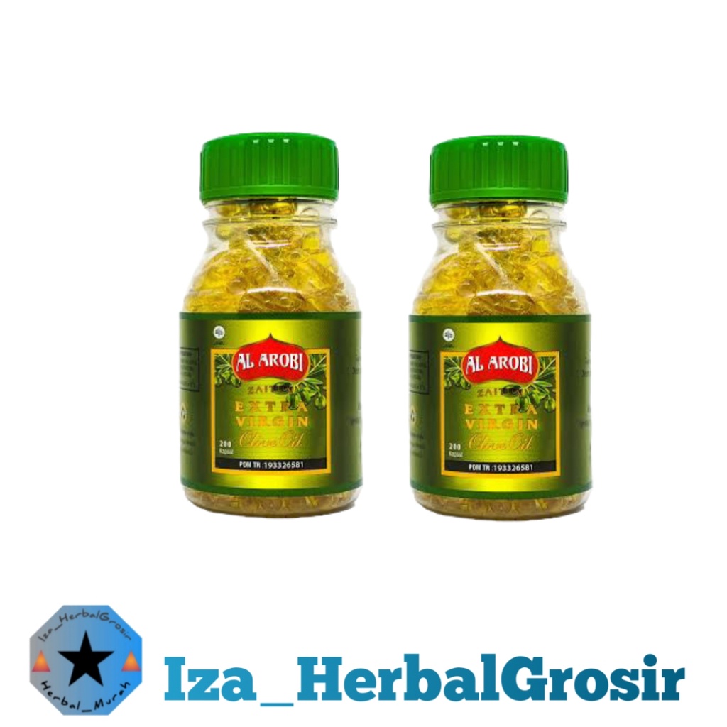 Kapsul Minyak Zaitun Al Arobi Jaitun Asli Murni Original 100% Arab Extra Virgin Olive Oil 200 Kapsul