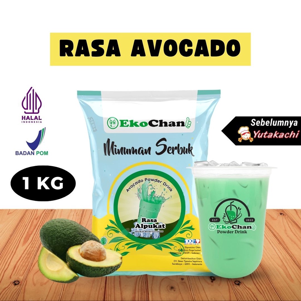 

Bubuk Minuman Avocado 1 Kg EkoChan / Powder Drink Aneka Rasa / Bubuk Minuman Kekinian / Serbuk Minuman / Bubble Drink