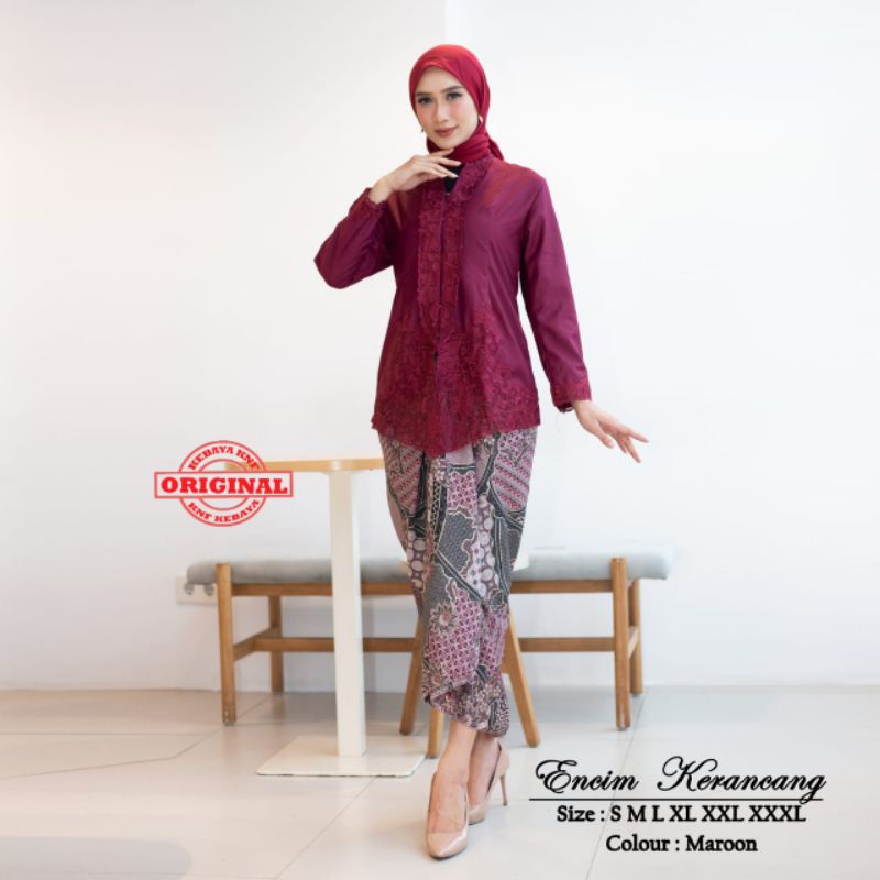 SET KEBAYA ENCIM KATUN / KEBAYA ENCIM POLOS JUMBO / KEBAYA TRADISIONAL / KEBAYA BETAWI / KEBAYA KLAS